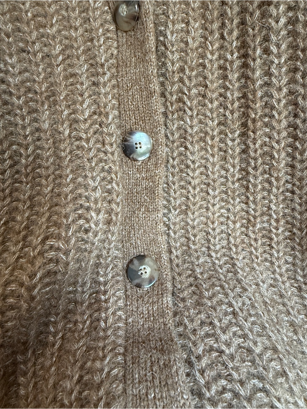 Sézane Emile Cardigan Mottled Camel Alpaca Wool Oversized Sweater Medium - Picture 4 of 4